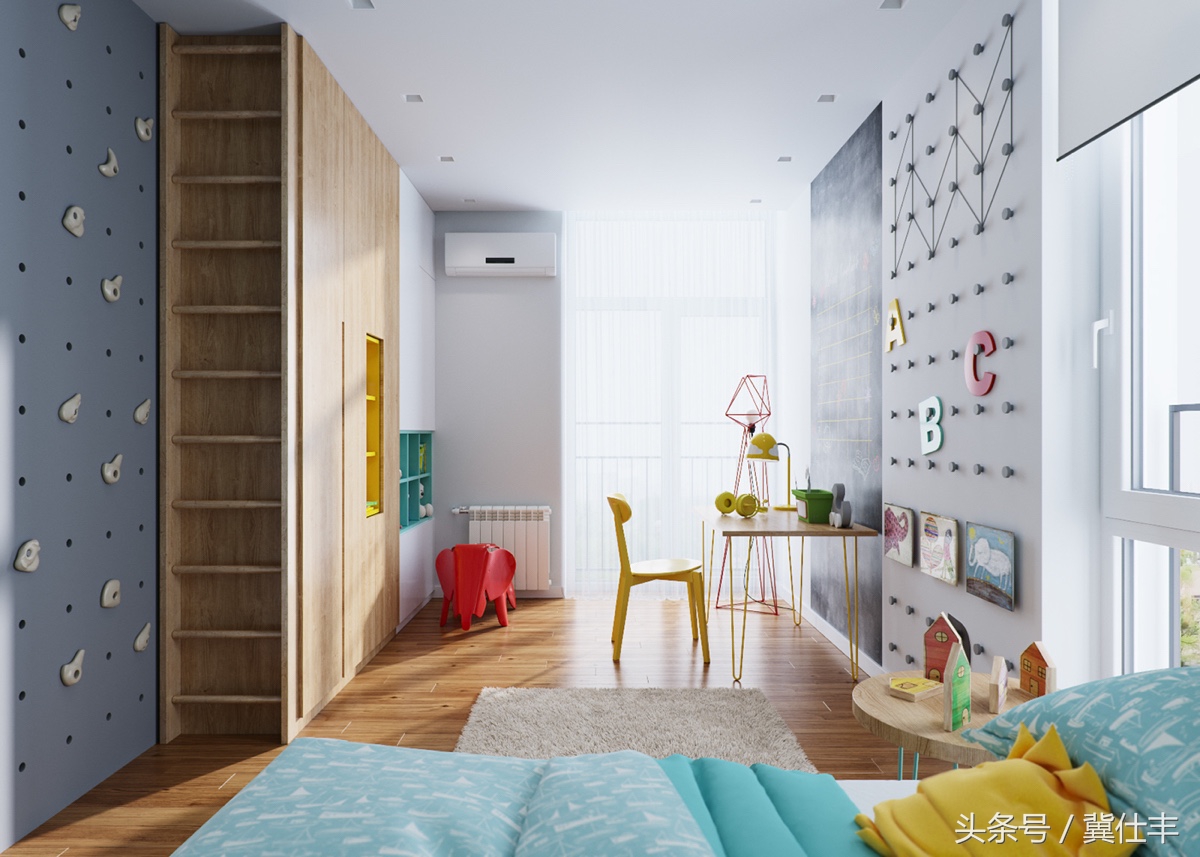 刀把型89㎡两居，老外设计师操刀，瓷砖很出彩，儿童房很温馨