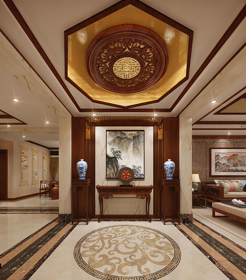 中式五福盈门装修效果图,五福盈门装修