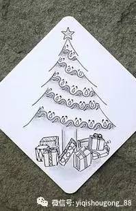 自己画圣诞卡片,圣诞节手工缠绕画
