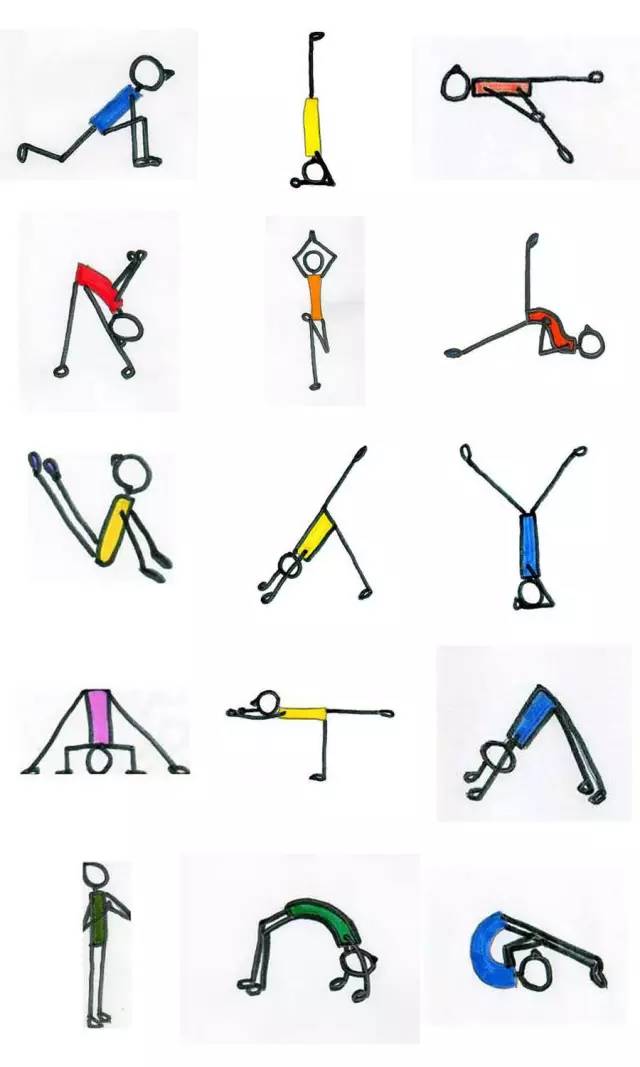 瑜伽小人体式画法教学,如何画瑜伽体式小人