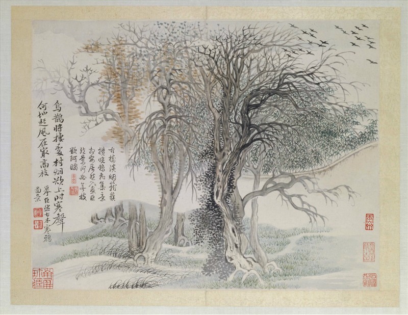 清恽寿平山水花鸟图册,恽寿平没骨花鸟画全集