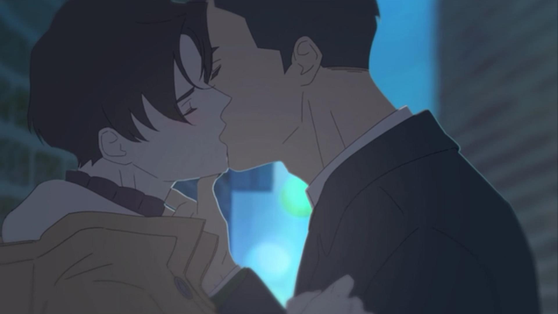 韩国短篇同志动漫《呼吸过度》图解第一集：同学会上的相遇