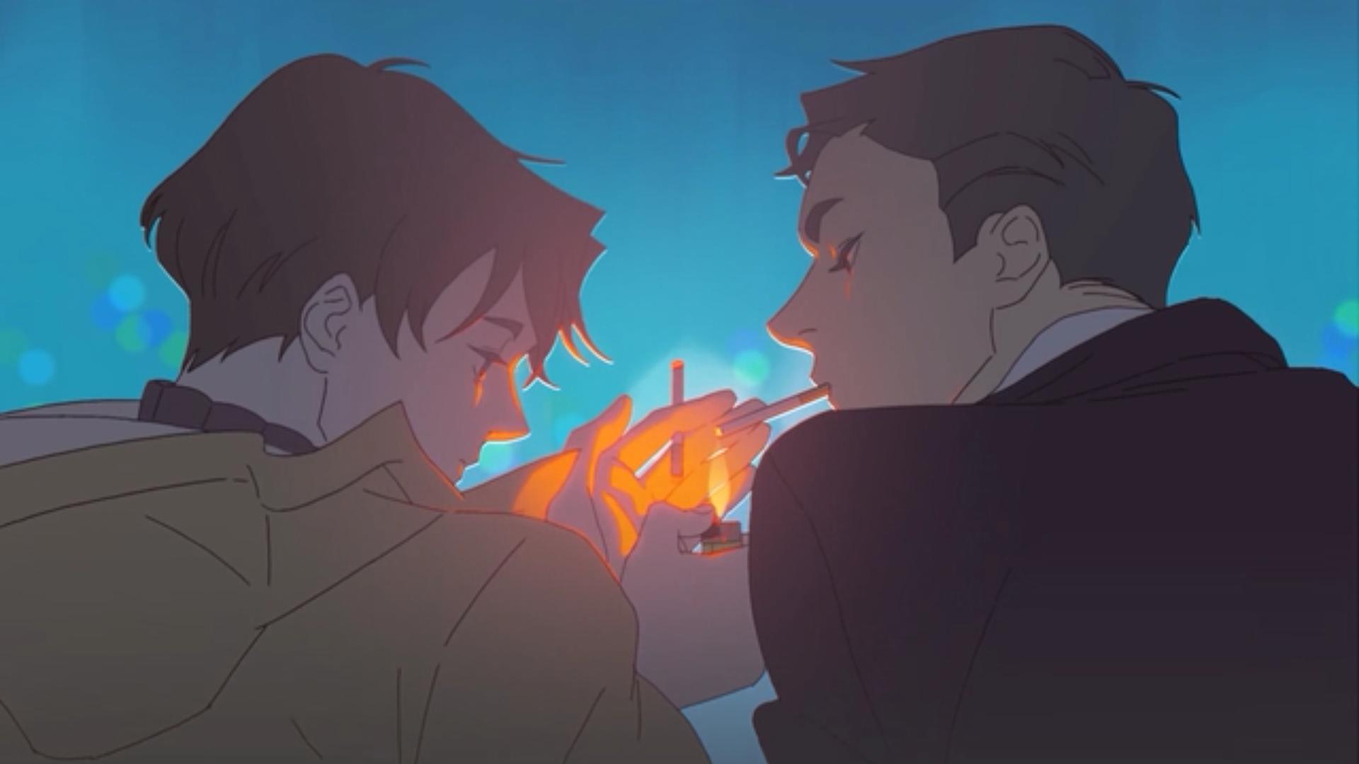 韩国短篇同志动漫《呼吸过度》图解第一集：同学会上的相遇