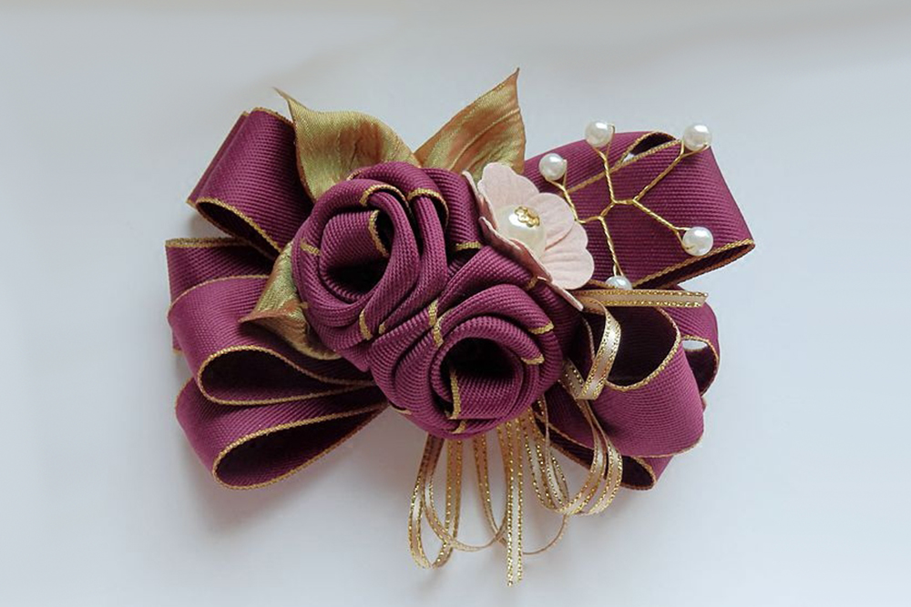 手工发饰diy仿真花朵,玫瑰花手工发夹