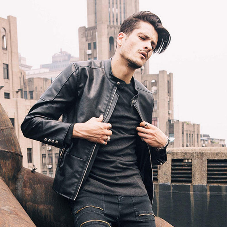 帅帅气气的机车风小皮衣,机车潮流皮衣男款痞帅高级感
