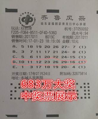 老彩民10元机选中双色球519万,老彩民中二等奖的彩票