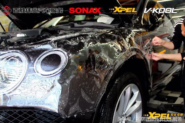 宾利添越车衣施工视频,宾利添越装贴xpel隐形车衣