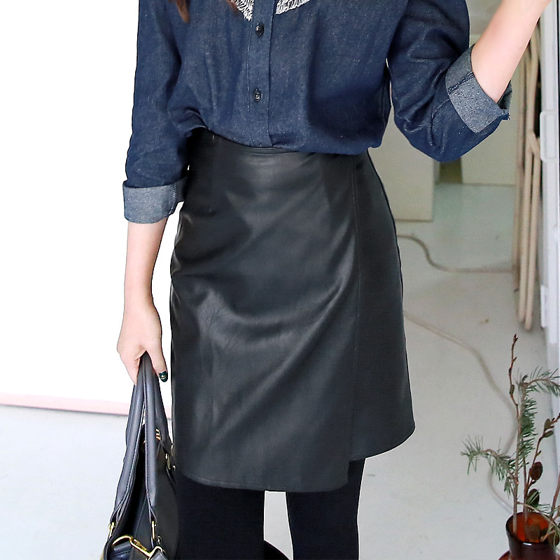 皮裤裙百搭气质深棕色,皮裤裙超级显瘦