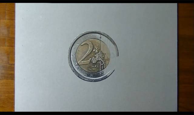 3D立体写实彩铅画视频教程，教你画出写实彩铅硬币