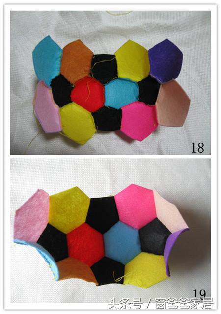 针线手工制作玩具,创意diy手工缝制足球