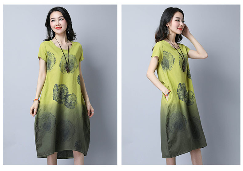 充满韵味，让人向往的民族风棉麻长裙