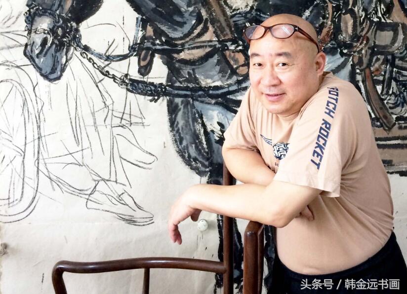 赵孟頫山水画高清彩色复原图片,范扬青绿罗汉作品欣赏