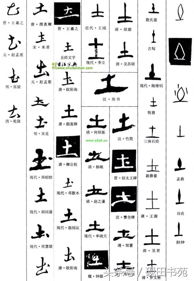 每日一字975,每日一字土字写法
