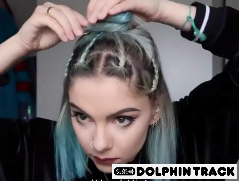 法式珍珠发带短发编发教程,适合中短发的编发ins