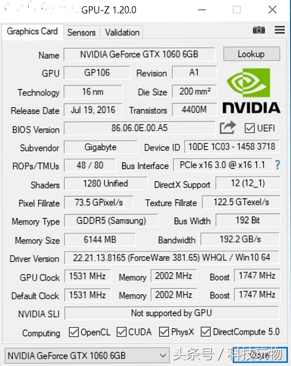 小体积显卡,gtx1060.5g与gtx1060.6g显卡对比