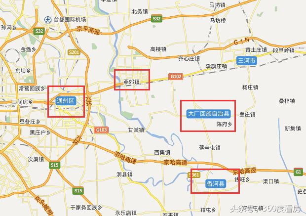 香河和北京交界的地方,燕郊和香河哪个离北京近