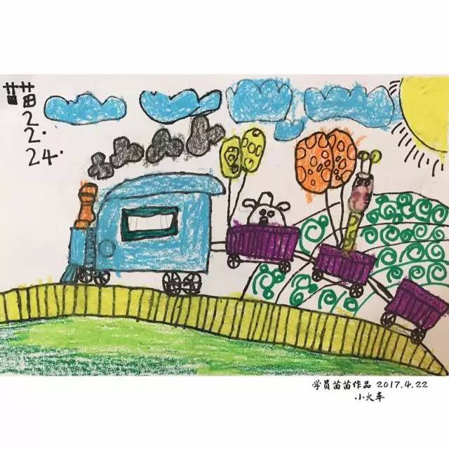 画托马斯小火车幼儿,小火车儿童画怎么画