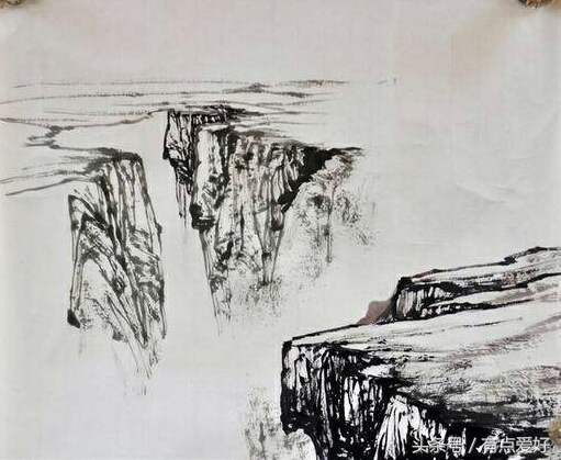 曾刚山水画山石染色方法,曾刚画山石的笔是什么毛笔