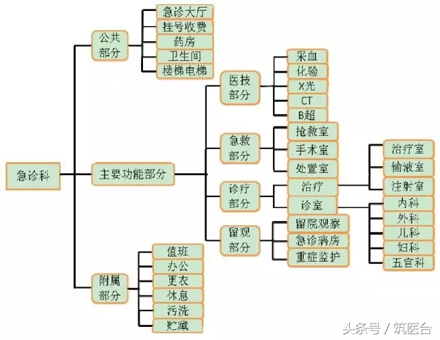 急诊科的区域布局结构图,急诊科的设置布局工作要求案例