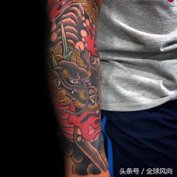 麒麟上云纹身图片大全,麒麟的纹身图案大全