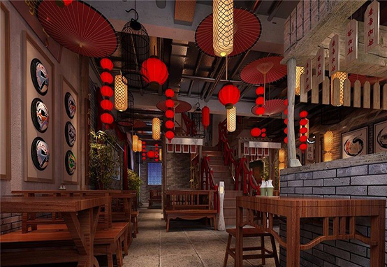 新中式餐馆设计理念,新中式装修轻奢高级感餐馆