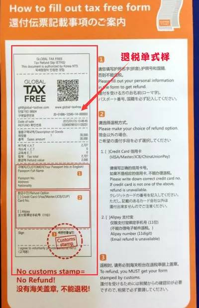 韩国首尔买鞋退税,退税的有关消息