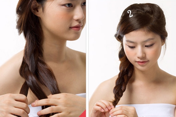 韩式发型扎法慵懒秋冬显脸小,韩式发型扎法步骤教程