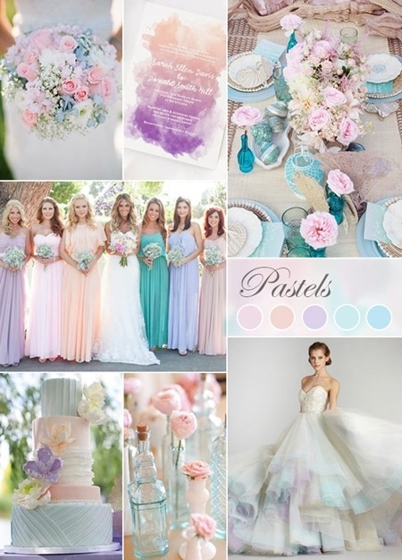 婚礼色彩风格,四种颜色的婚礼