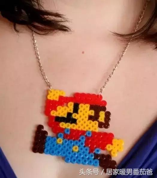 大家一起做手工,拼豆豆简单作品