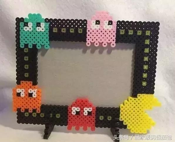 大家一起做手工,拼豆豆简单作品
