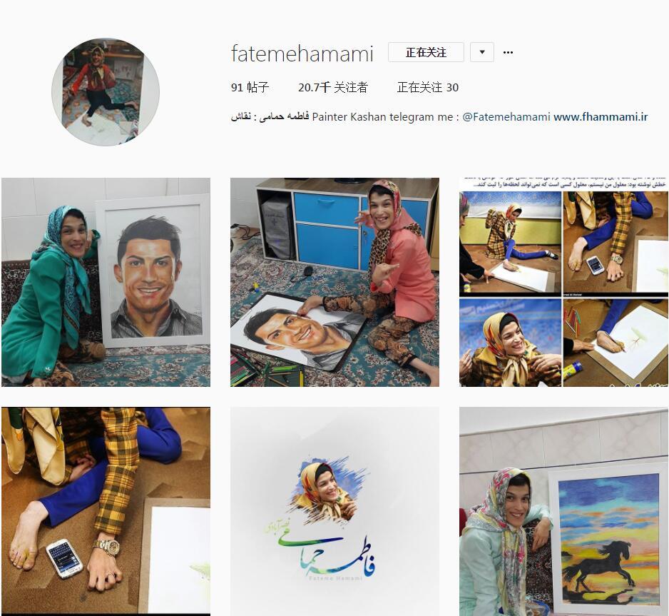 画c罗背身图片,残疾人用脚画c罗