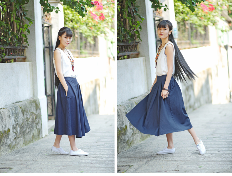 夏季黑色半身长裙的搭配,夏天绿色半身长裙搭配什么上衣