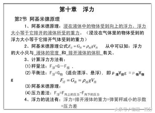 中考物理力学典型知识考点,中考物理力学知识点