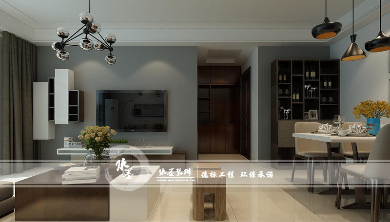 中央花园城装修效果图,芜湖新中式120平米装修风格