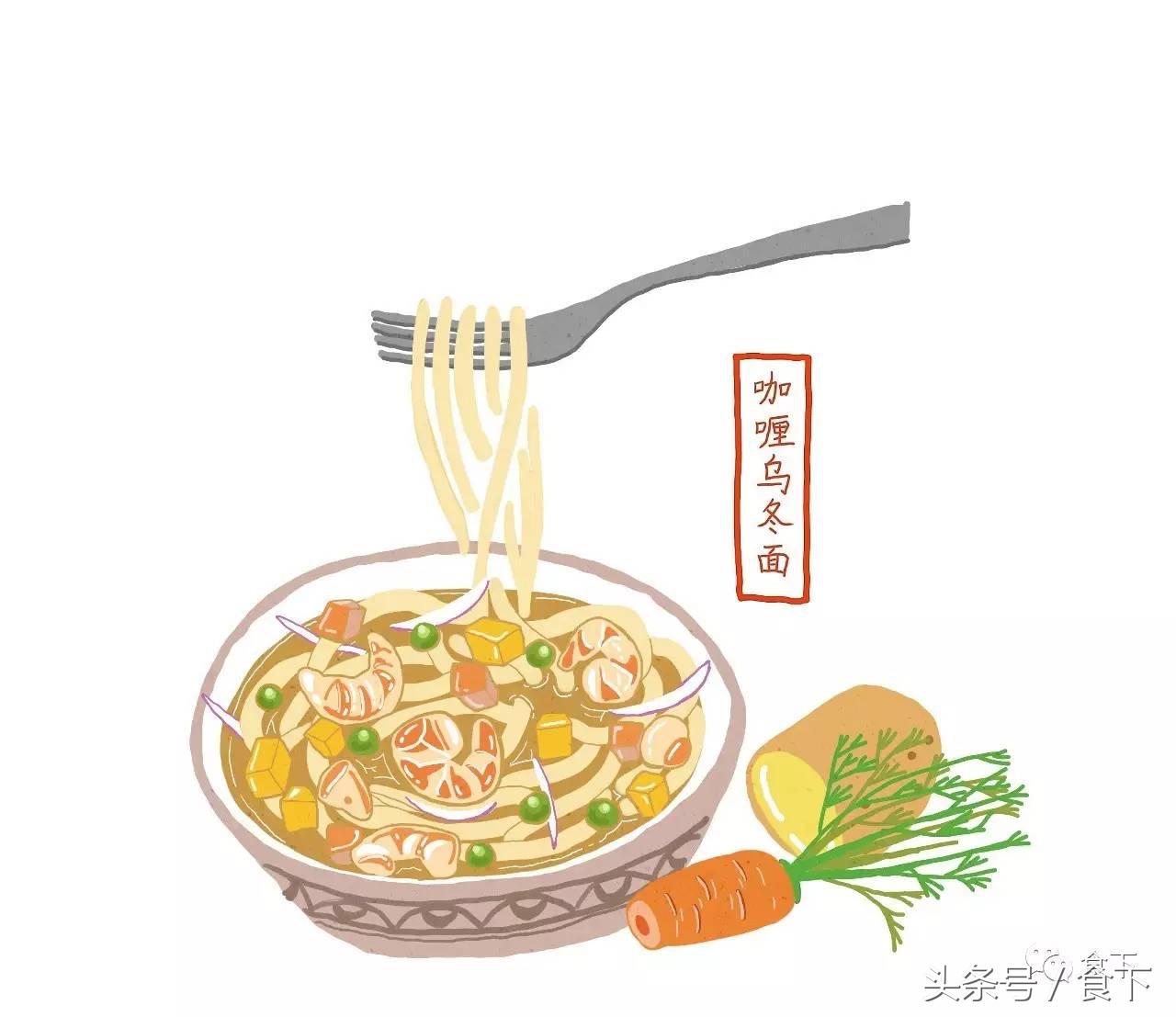 我的朋友Yang-Chen手绘了一组乌冬面