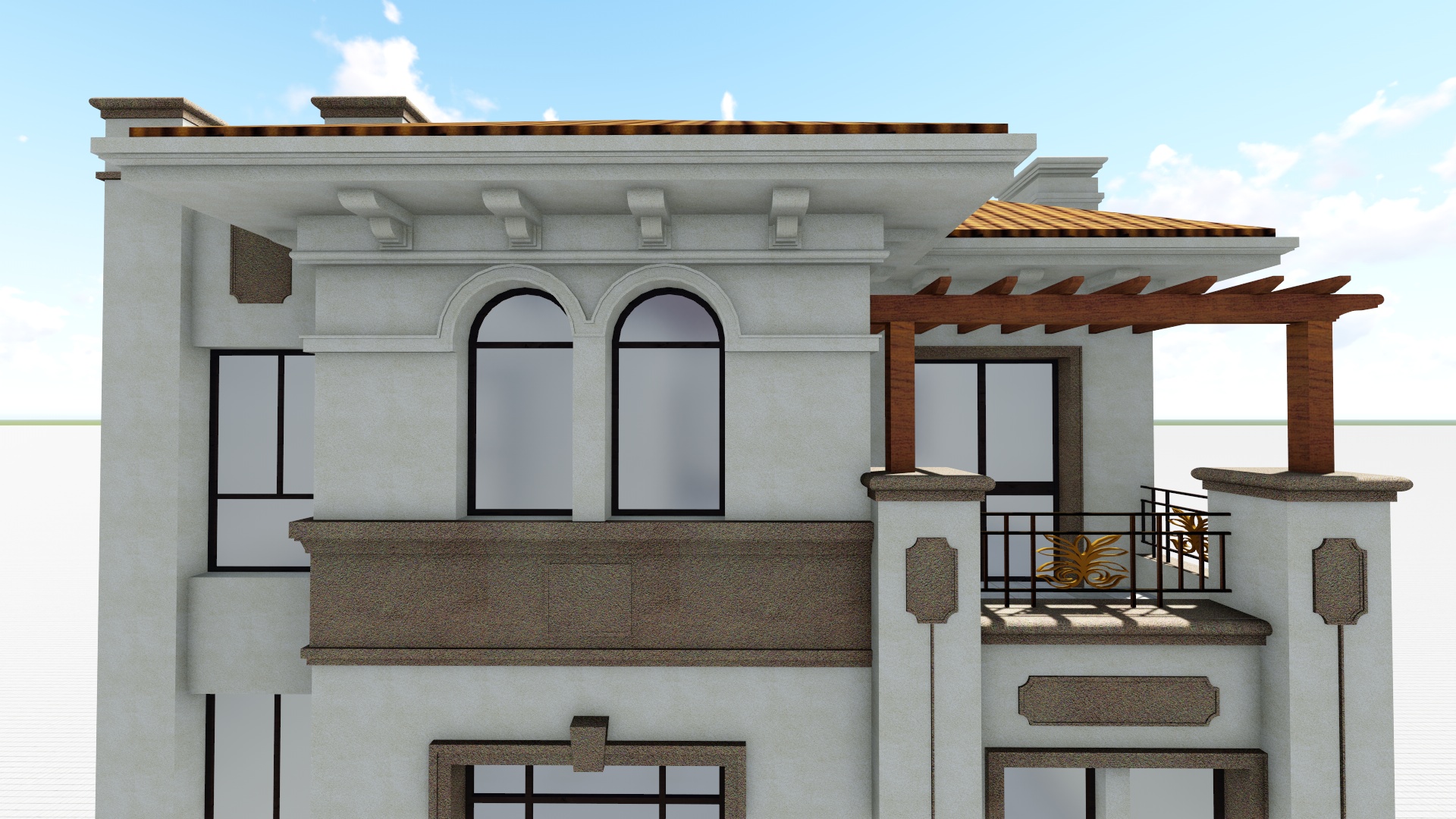 长方形农村两层自建房四合院,农村长方形地块自建房