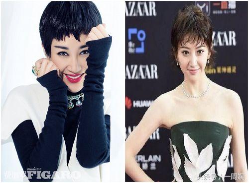许晴景甜对比图,景甜剪掉20年长发