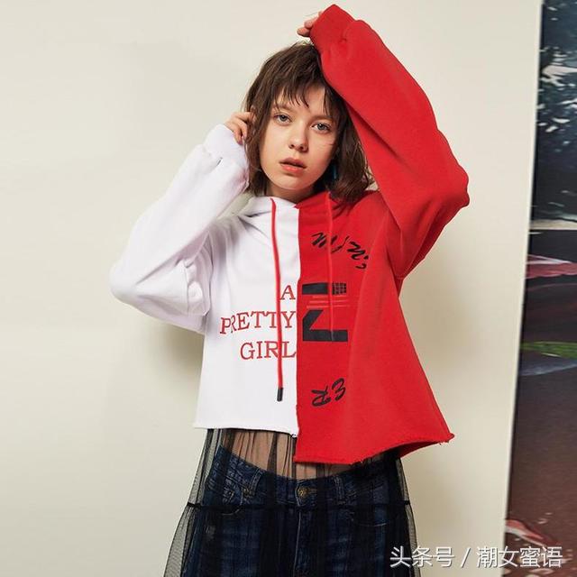 黑色卫衣怎么搭配好看显气质秋冬,撞色卫衣搭配图片