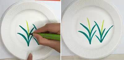 一次性纸盘梅兰竹菊,幼儿纸盘手工梅兰竹菊