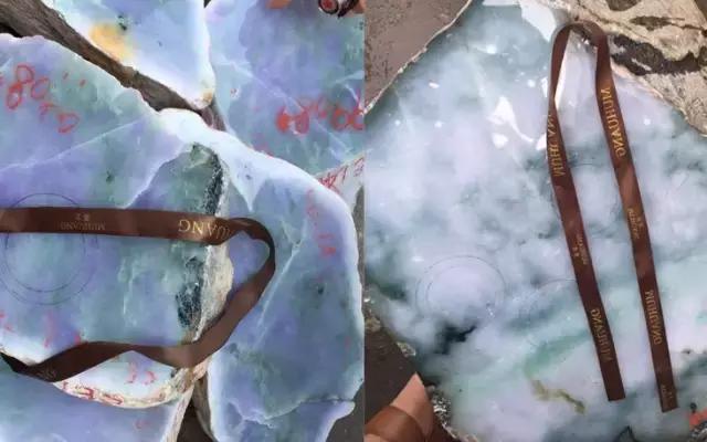 春彩翡翠原石作品,春彩叶子翡翠