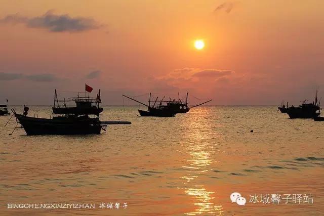 醉享三亚波波利海岸夕阳下的渔光曲