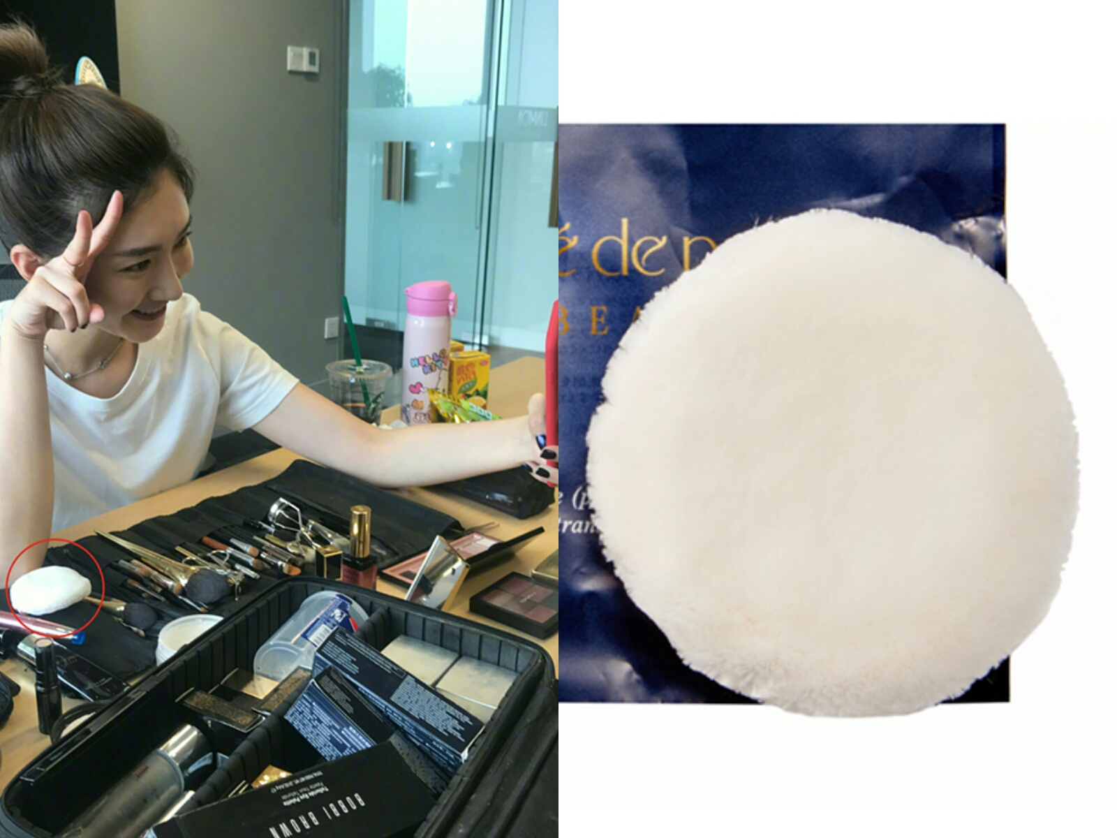 江疏影同款蓝色保温杯,江疏影机场保温杯喝水