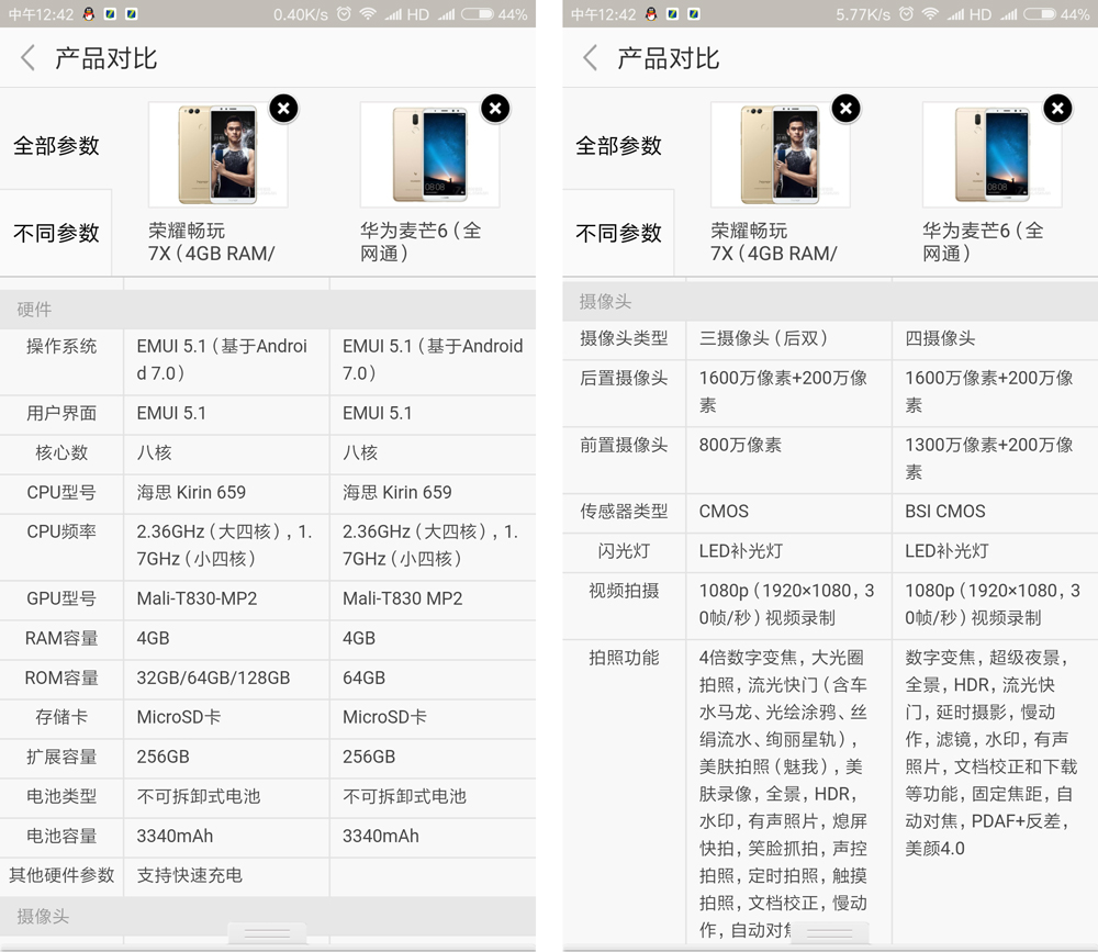 华为手机荣耀7x和6x,华为麦芒6荣耀7x哪个好