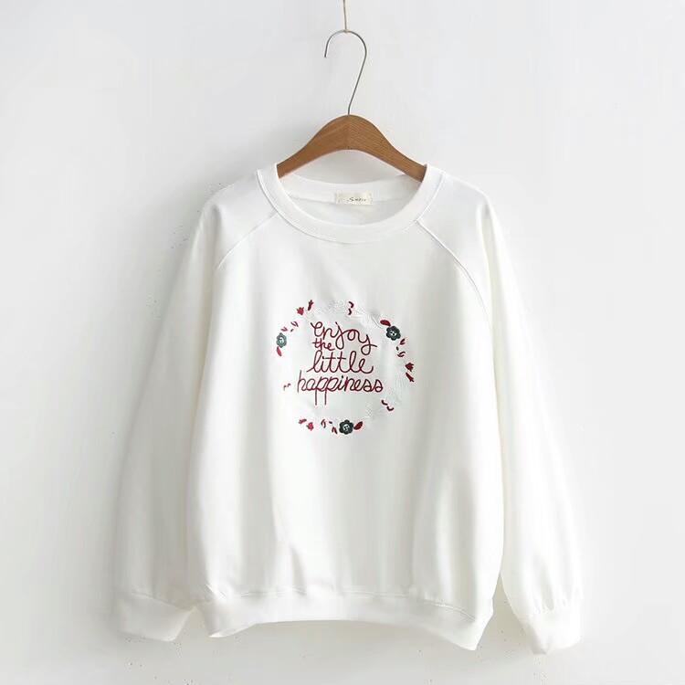 复古风刺绣卫衣,假两件刺绣卫衣灰色加蓝色