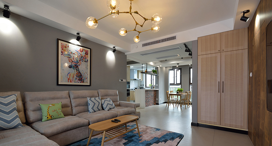 双宋结婚新房如果这样装~上海高桥新城89㎡北欧实景,隐形门亮了