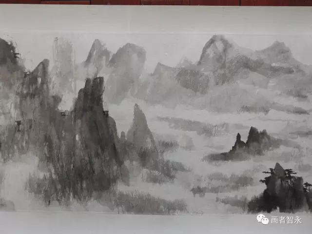 千峰竞秀国画,最美山水图黄山