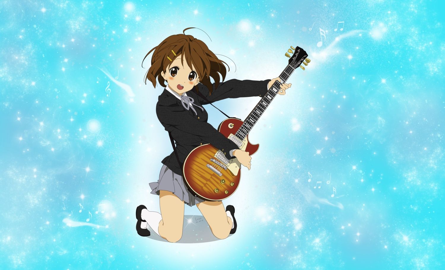 女吉他手动漫,动漫角色弹吉他动图