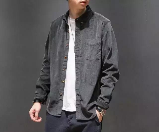 165到170偏瘦男士商务衬衫,衬衫男秋冬宽松慵懒风外穿潮