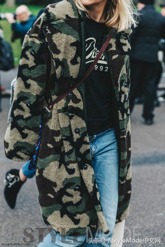 迷彩服的时尚穿搭,迷彩工装风搭配外套