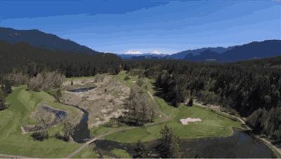 欣赏一下高尔夫球场美景,俄勒冈ncaa球场